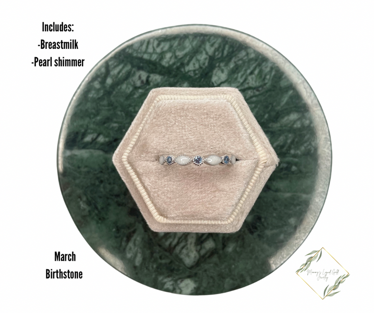 Half band birthstone ring