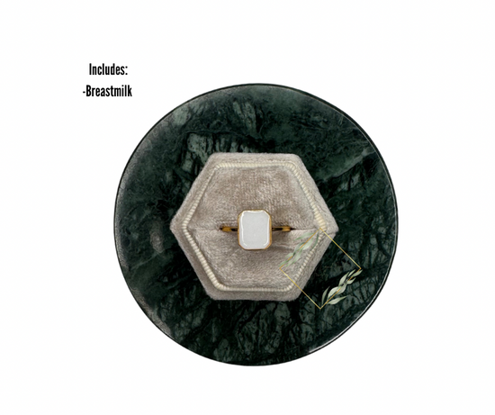 Yellow Gold Breastmilk ring. Cremation Ring. Ash Ring. Keepsake jewelry. Keepsake ring.