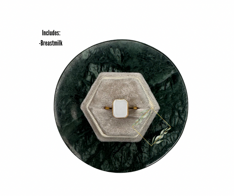 Yellow Gold Breastmilk ring. Cremation Ring. Ash Ring. Keepsake jewelry. Keepsake ring.