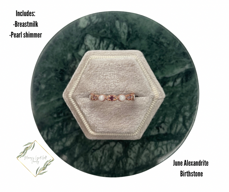 Half band birthstone ring 2