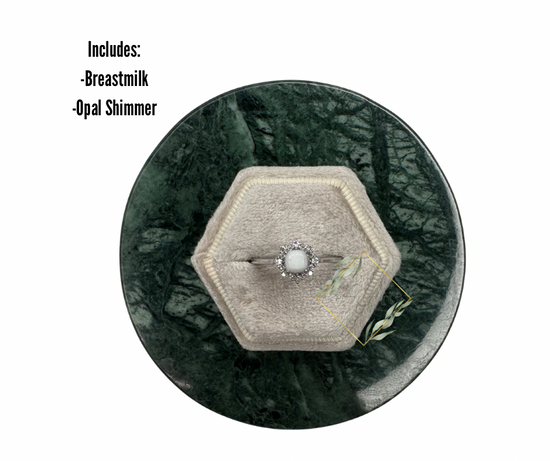 Silver breastmilk ring, silver Ash ring, silver keepsake ring, cremain ring