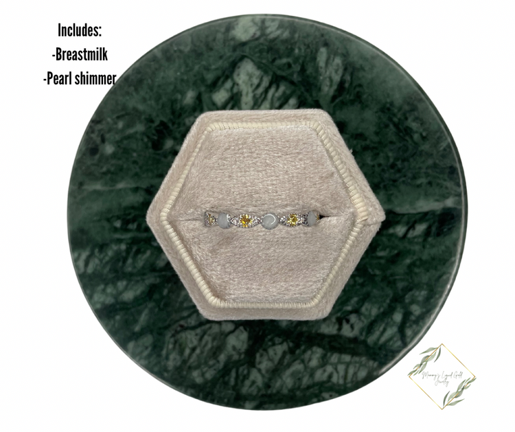 Half band birthstone ring 2