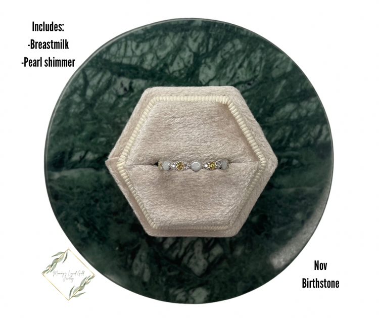 Half band birthstone ring 2