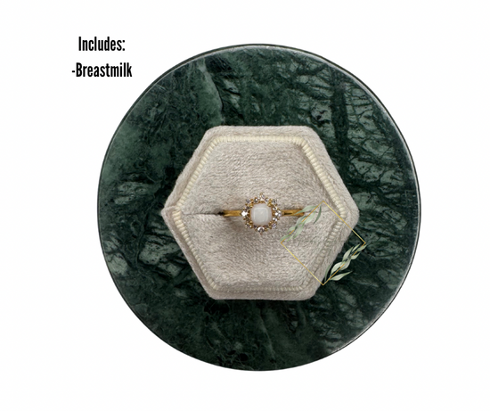 Gold breastmilk ring, keepsake jewelry, Resin ring, Ash ring, cremain ring.