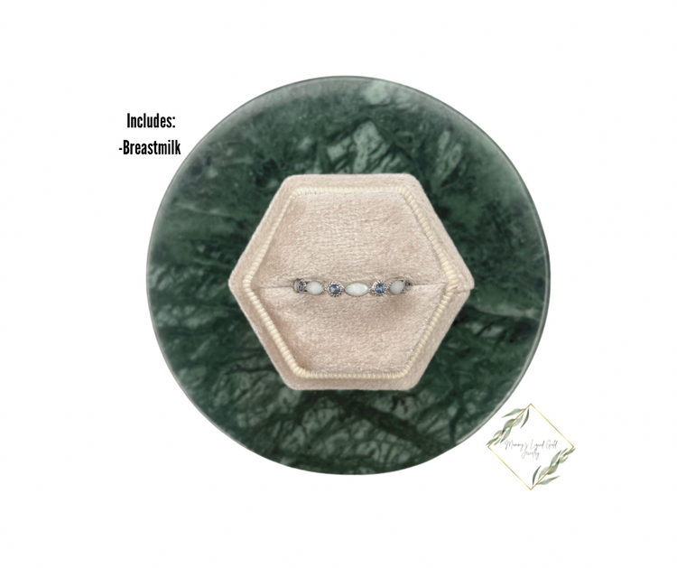 Half band birthstone ring