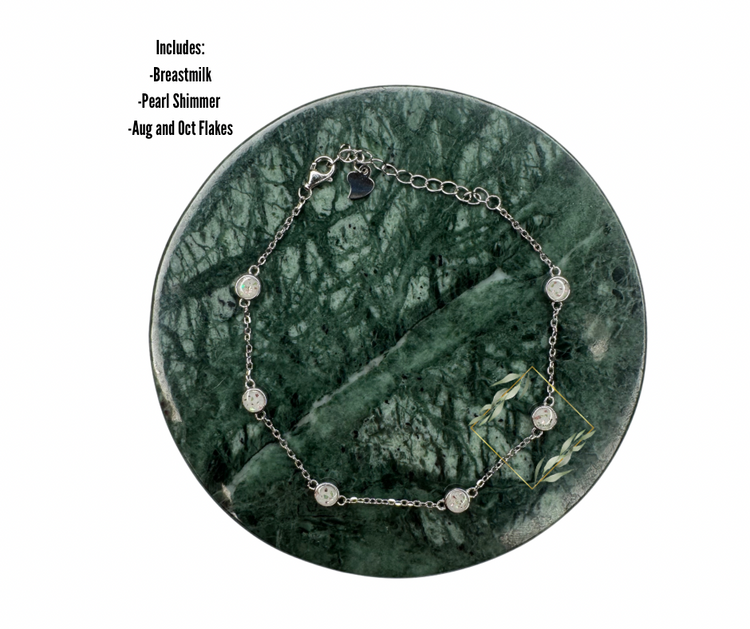 Silver breastmilk bracelet, rose gold breastmilk bracelet, keepsake bracelet, sterling silver Ash bracelet, cremain bracelet