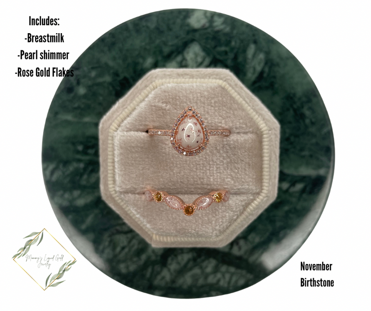 Teardrop ring with curved band