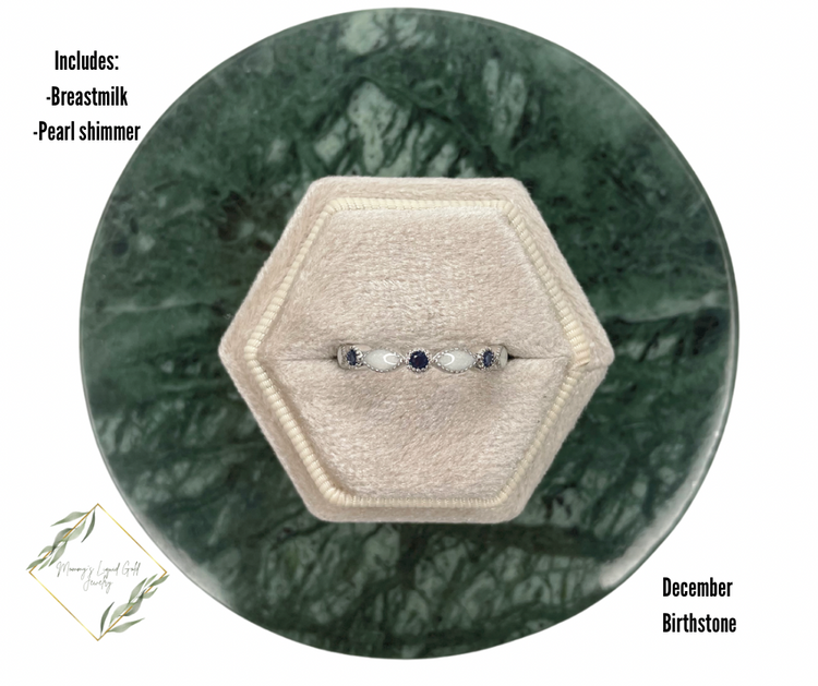 Half band birthstone ring