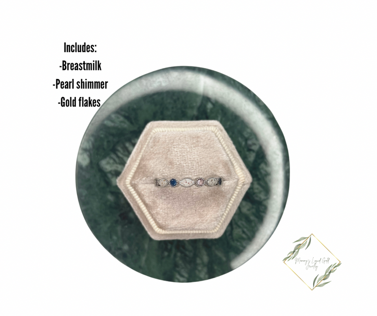 Half band Multiple birthstone ring (1 ring)