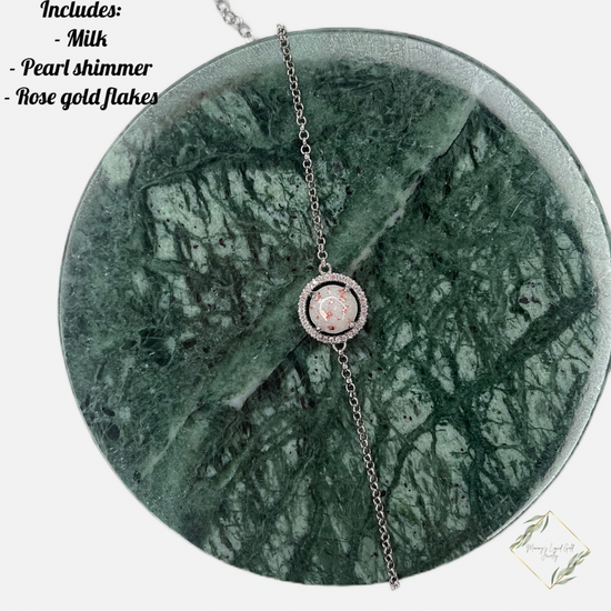 Round breastmilk bracelet. Round keepsake bracelet. Silver Breastmilk bracelet. Cremation bracelet. Rose gold ash bracelet.