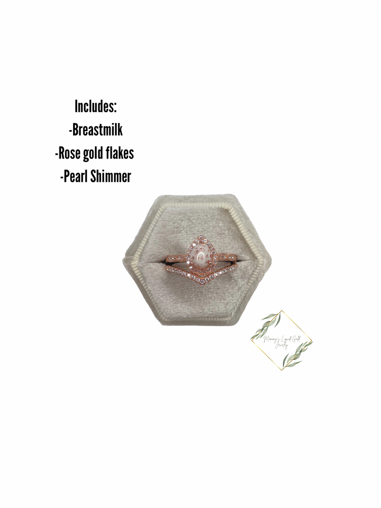 Teardrop ring with band