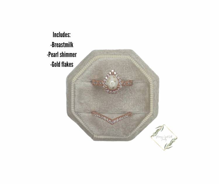 Teardrop ring with band