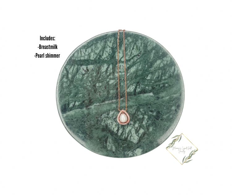 Teardrop diamond accented necklace