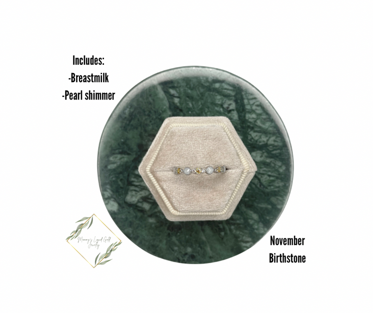 Half band birthstone ring 2