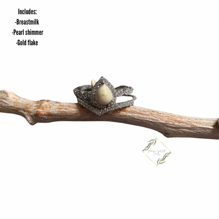 Teardrop ring with band