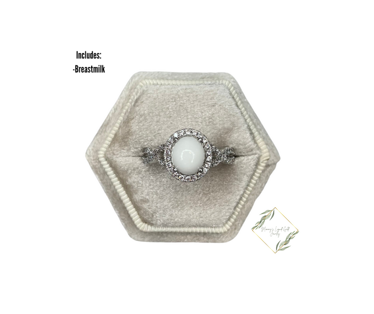 Oval ring with infinity band