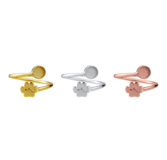 Adjustable Paw Print Ring