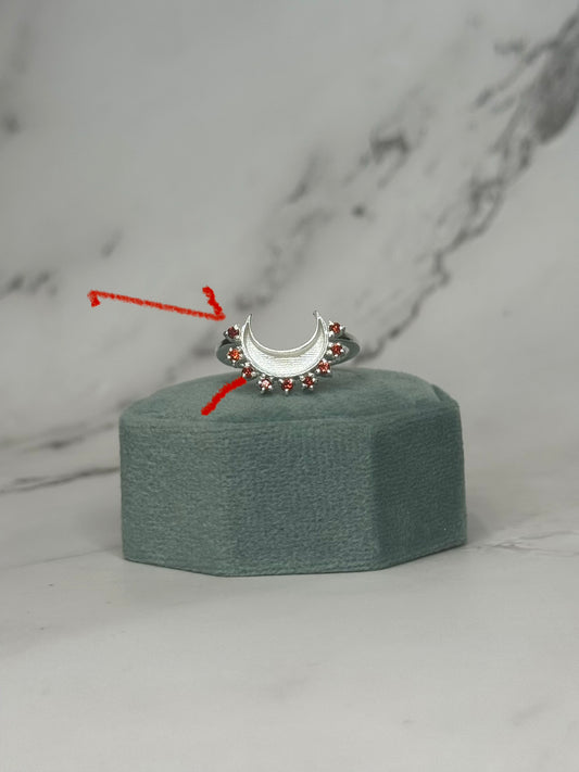 Defect Moon Ring, Jan/July birthstone