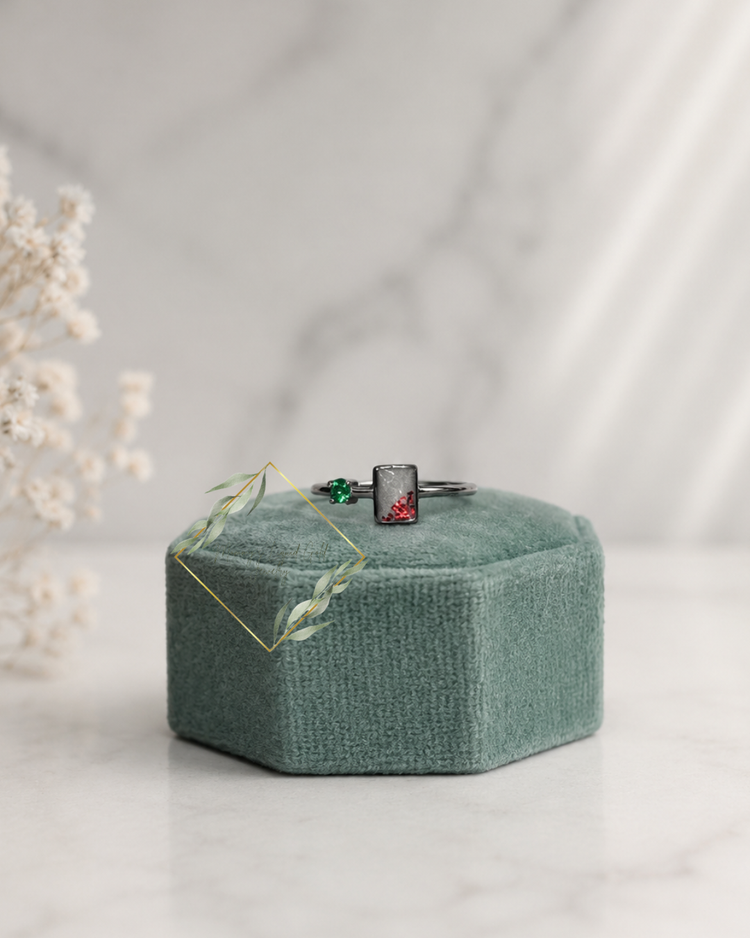 Rectangular birthstone ring