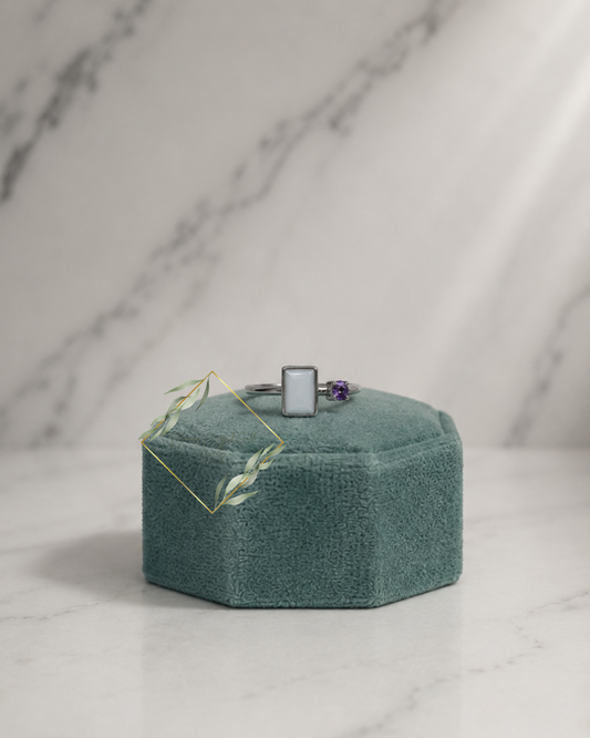 Rectangular birthstone ring