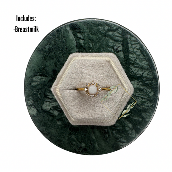 Gold breastmilk ring, keepsake jewelry, Resin ring, Ash ring, cremain ring.