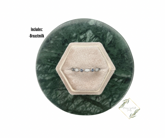 Half band birthstone ring