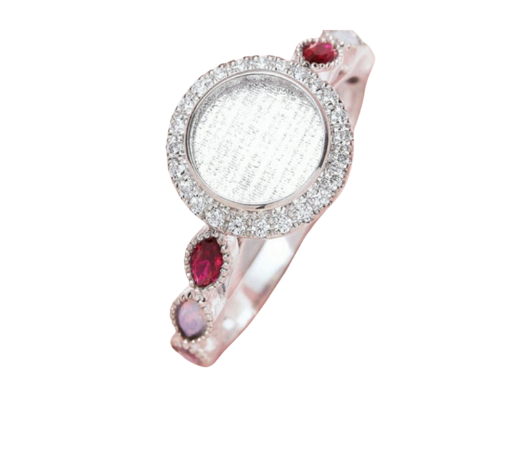 Round Accented Birthstone Ring