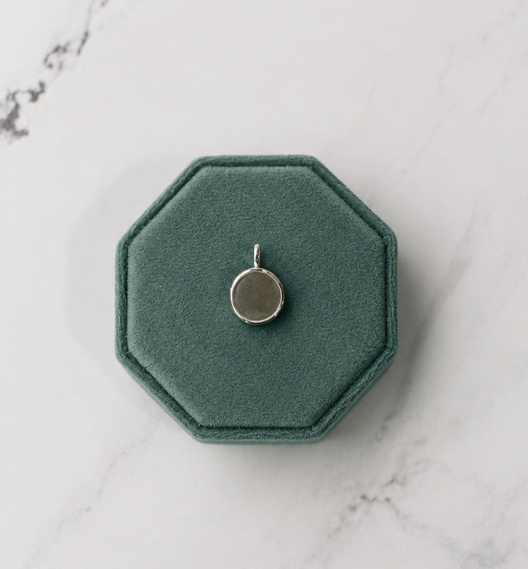 8mm White Gold Plated Pendant