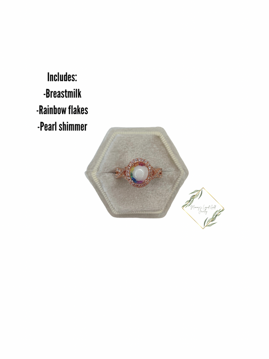 Oval ring with infinity band