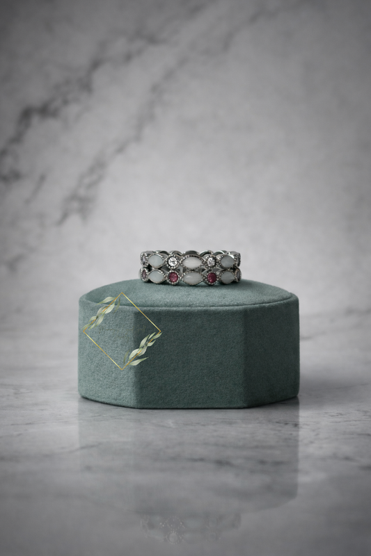 Stackable Birthstone Band Duo