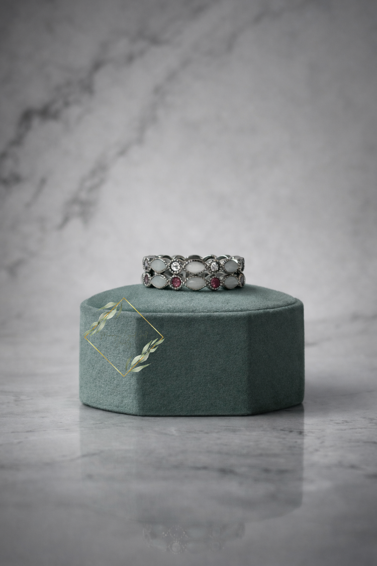 Stackable Birthstone Band Duo