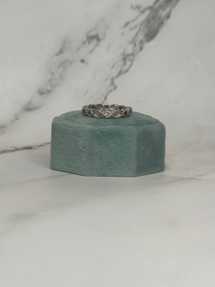Aug, Oct, July full birthstone band size 6.5