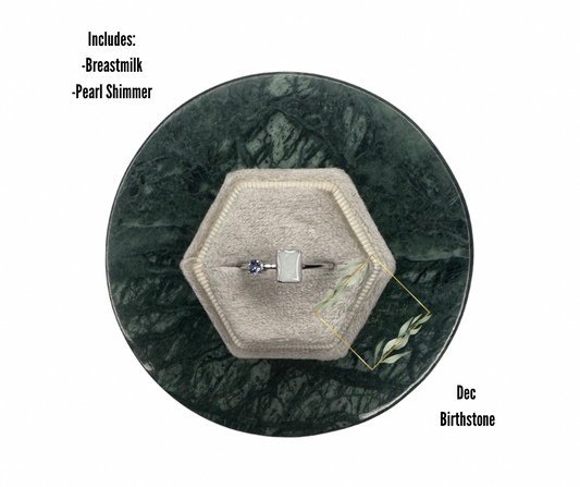 Rectangular birthstone ring