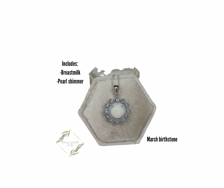 Round birthstone necklace