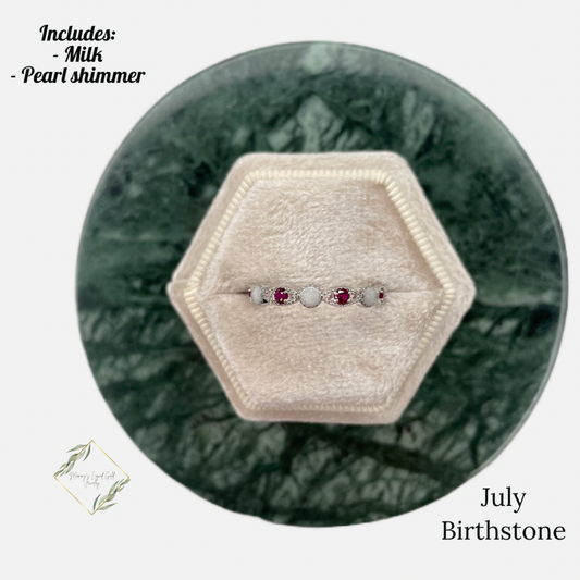 Half band birthstone ring 2